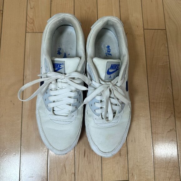 Nike Air Max 90 White with Blue Swoosh Size 9 / 40.5 - Picture 4 of 11